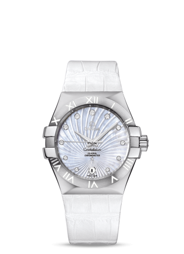 Omega Constellation Co-Axial 35 Stainless Steel / MOP Supernova / Alligator